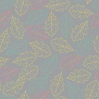 Colored Oak Leaves Vector Pattern