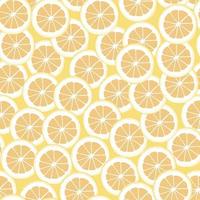 Lemon slices on a yellow background, seamless pattern vector