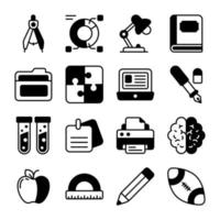 education icons set isolated on white background vector