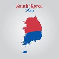 mapa vectorial de la ilustración de corea del sur vector