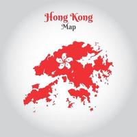 mapa vectorial de la ilustración de hong kong vector