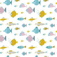 Seamless pattern with fish. Vector illustrations