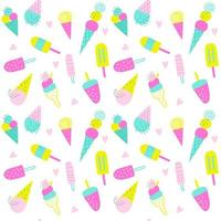 Seamless pattern with ice cream. Vector illustrations