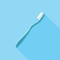 icono de cepillo de dientes de estilo plano con sombra para cualquier diseño web. ilustración vectorial vector