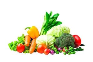 collection vegetables isolated white background  Clipping path photo