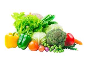 collection vegetables isolated white background  Clipping path photo