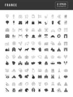 Set of simple icons of France vector