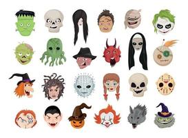 Horror Characters Heads vector