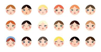 Set of Girly Avatars vector