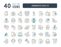 Set of linear icons of Augmented Reality vector