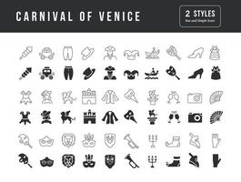 vector iconos simples carnaval de venecia