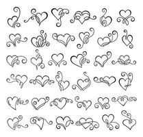 Hearts with Swirls vector