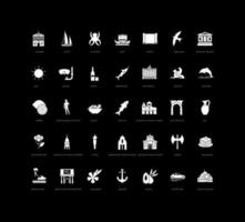 Set of simple icons of Corfu vector