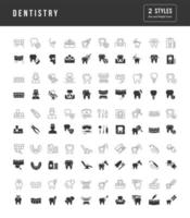 Set of simple icons of Dentistry vector