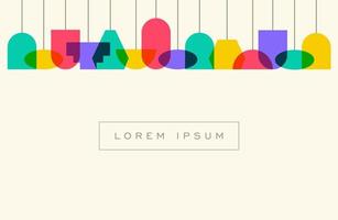 Geometric colorful lamp background with patterns. Collage. Design for prints, posters, cards, etc. Vector illustration