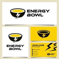 Energy Bowl Logo Design with Business Card Template vector