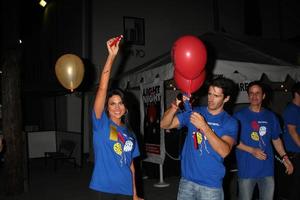 LOS ANGELES, OCT 1 -  Nadia Bjorlin, Brandon Beemer arriving at the Light The Night Hollywood Walk 2011 at the Sunset Gower Studios on October 1, 2011 in Los Angeles, CA photo