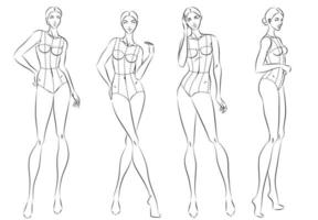Model figure  Fashion figure drawing, Fashion design template, Fashion model  sketch