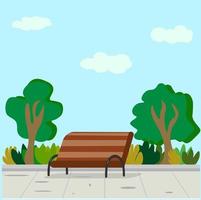 Bench in park vector