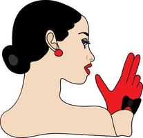 Woman with finger gun gesture vector