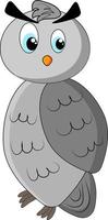 Grey owl illustration vector