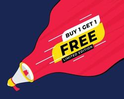 Buy 1 get 1 free banner design temlpate vector