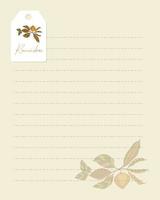 Template Reminders for to do list note reminder, autumn sticker doodle hand drawing. vector