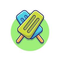 Popsicle Cartoon Vector Icon Illustration. Food And Drink  Icon Concept Isolated Premium Vector. Flat Cartoon Style