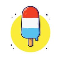 Popsicle Cartoon Vector Icon Illustration. Food And Drink  Icon Concept Isolated Premium Vector. Flat Cartoon Style