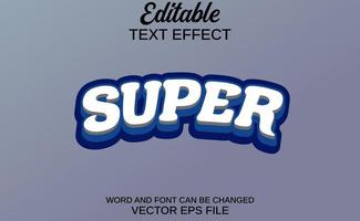 editable text effect super vector