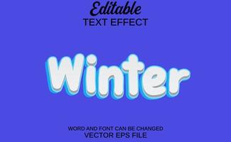 efecto de texto invierno vector