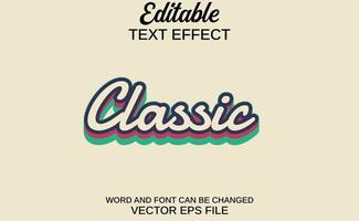 editable text effect classic vector