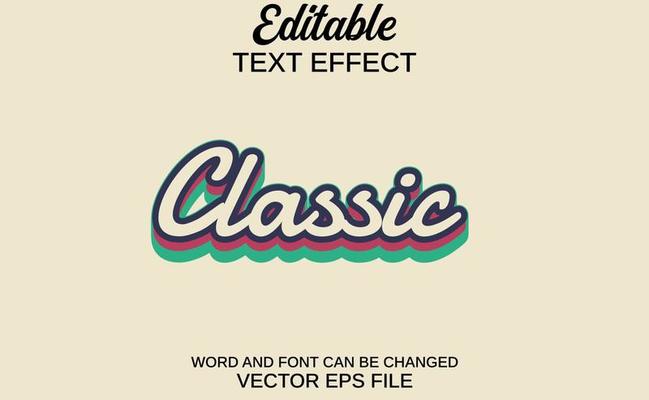 editable text effect classic