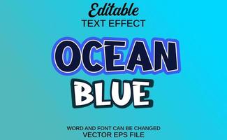 efecto de texto océano azul vector