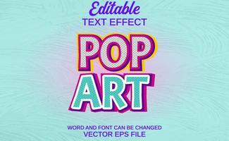 arte pop de efecto de texto editable vector