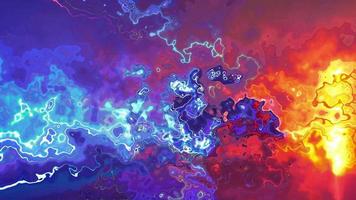 blu rosso brillante liquido fulmine astratto movimento colorato vernice strutturata 4k sfondo sfondo video