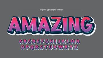 colorful pink and purple 3d cartoon display gaming typography vector