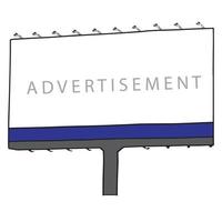 Blank big billboard on transparent background. Vector illustration Mockup for your advertisement, design web and mobile