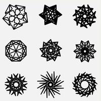 conjunto de iconos de geometría de línea diseño vectorial vector