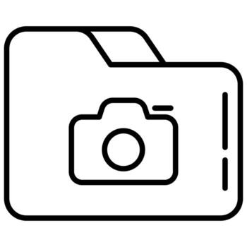 folder and camera vector