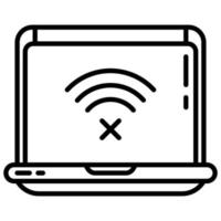 laptop and wifi signal vector