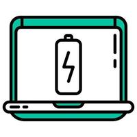 laptop and charger battery vector