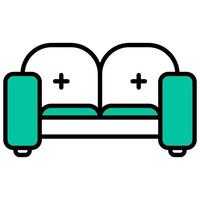 sofa icon with transparent background vector
