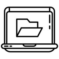 laptop and open folder vector