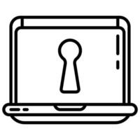 laptop and key hole vector