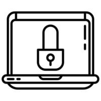 laptop and padlock vector