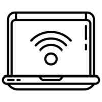 laptop and wifi signal vector