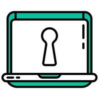 laptop and key hole vector