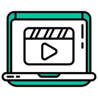 laptop and video player vector
