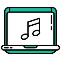 laptop music note vector